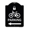 Signmission Parking W/ Lock Cycle & Left Arrow Heavy-Gauge Aluminum Architectural Sign, 24" x 18", BW-1824-23474 A-DES-BW-1824-23474 - alternate 1